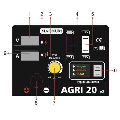 Prostownik inwertorowy Magnum AGRI 20 v2 - U Ł AGRI20 V2 - Magnum - 3