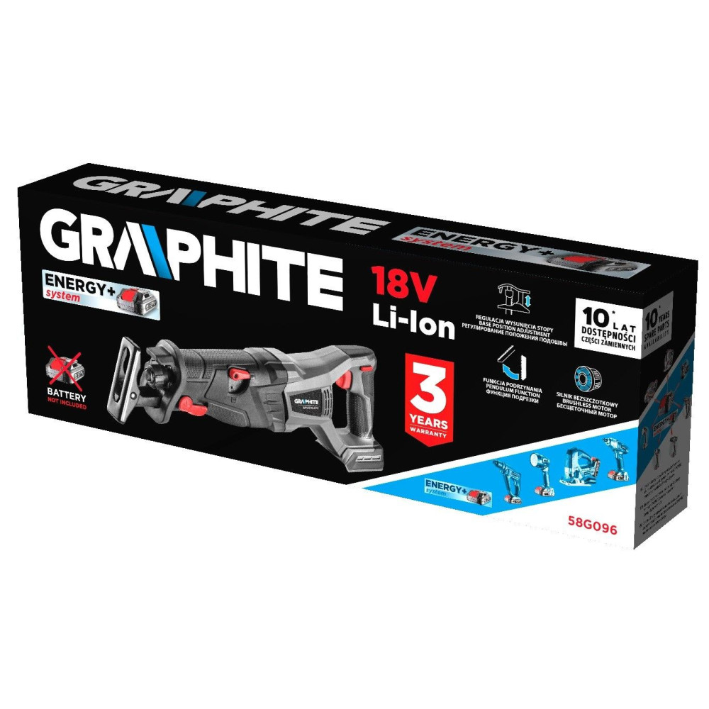 Piła szablasta akumulatorowa bezszczotkowa Energy+ Graphite - 58G096 - Graphite - 4