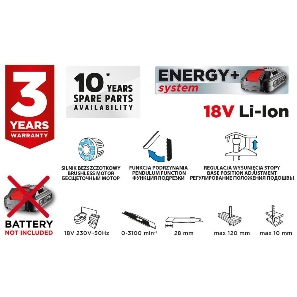 Piła szablasta akumulatorowa bezszczotkowa Energy+ Graphite - 58G096 - Graphite - 5