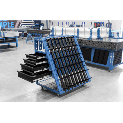 Duży wózek narzędziowy z szufladami do stołów spawalniczych / GPPH - TOOL_TROLLEY_L_WD-G - GPPH - 1 2