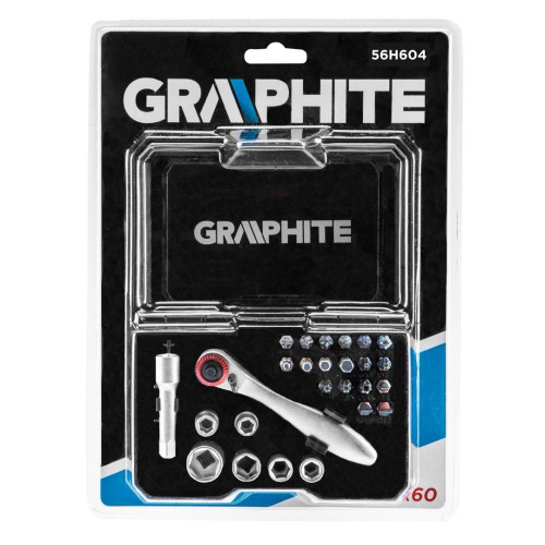 Zestaw bitów i nasadek z grzechotką 26 el. Graphite - 56H604 - Graphite - 1 2