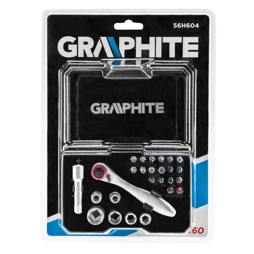 Zestaw bitów i nasadek z grzechotką 26 el. Graphite - 56H604 - Graphite - 2