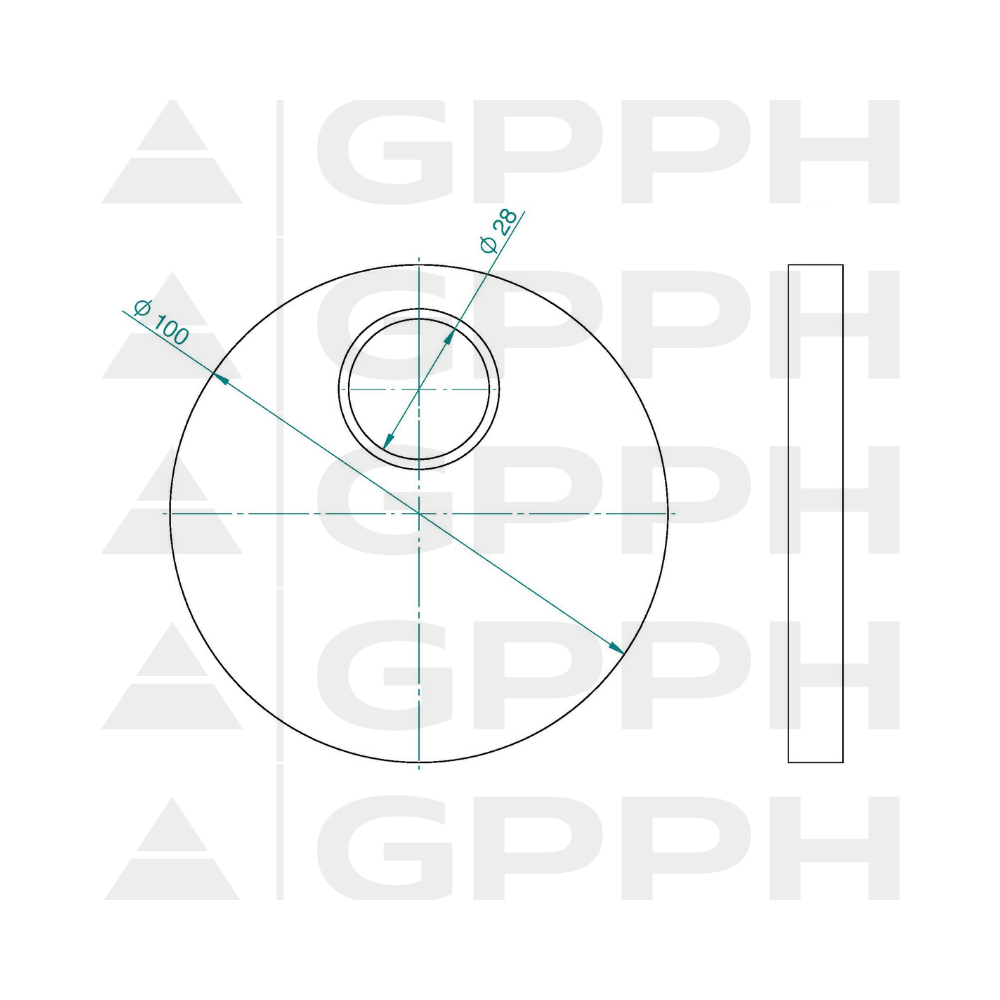 Stoper krążek acentryczny Ø100 do stołów spawalniczych / GPPH - F_009-G - GPPH - 6