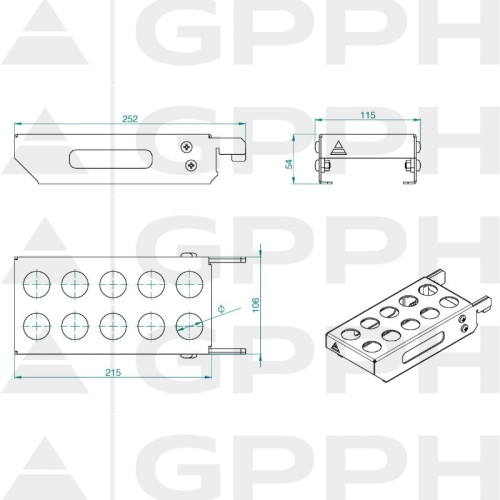 Mobilna półka na trzpienie S do stołów spawalniczych / GPPH - SH_001-G - GPPH - 3