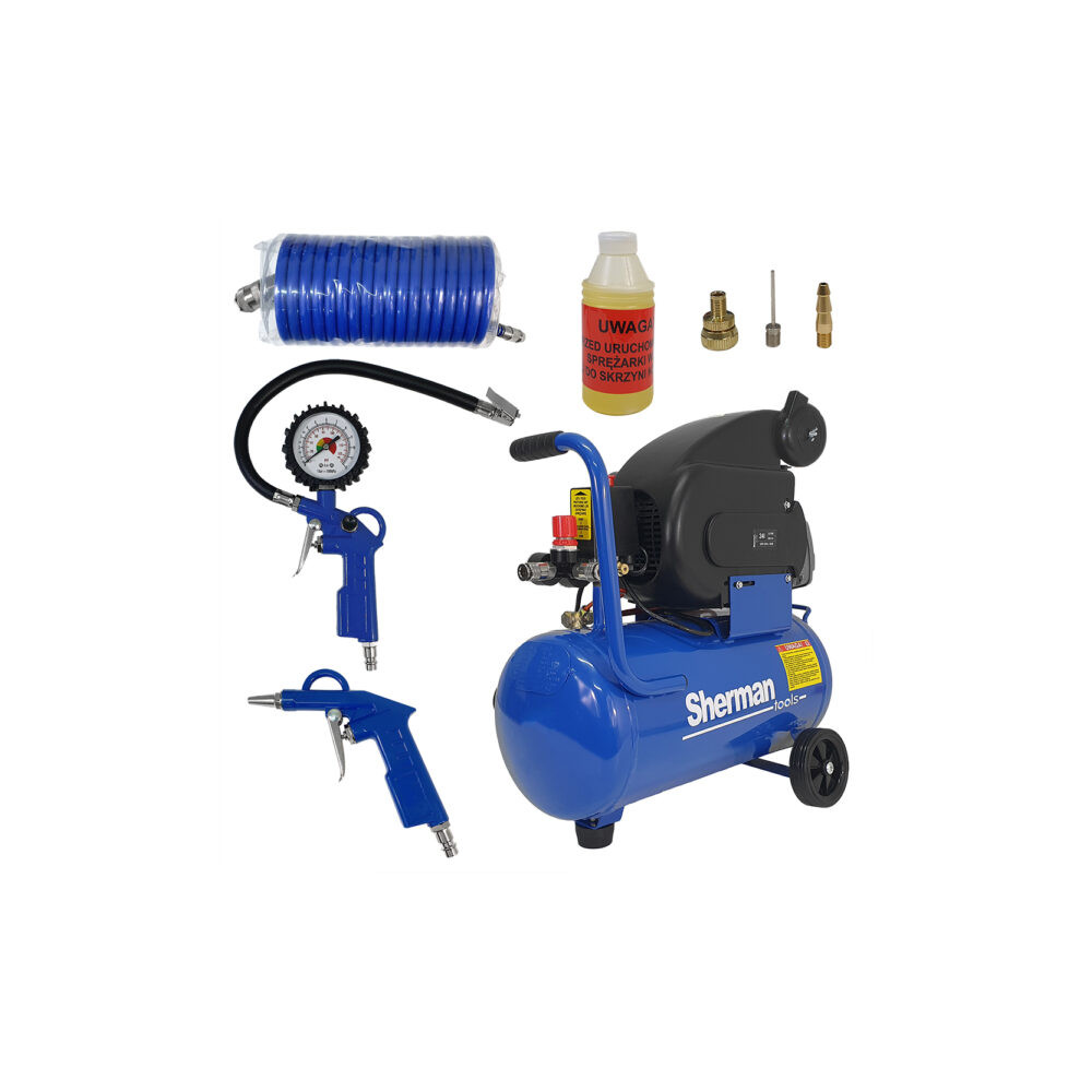 Kompresor tłokowy olejowy Sherman AC2420 / 1,5 kW / 230 V | 7813194