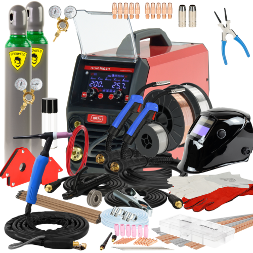 Spawarka Ideal TecnoMIG 211 S-Pulse ALU Synergic - zestaw |  TMIG211SP