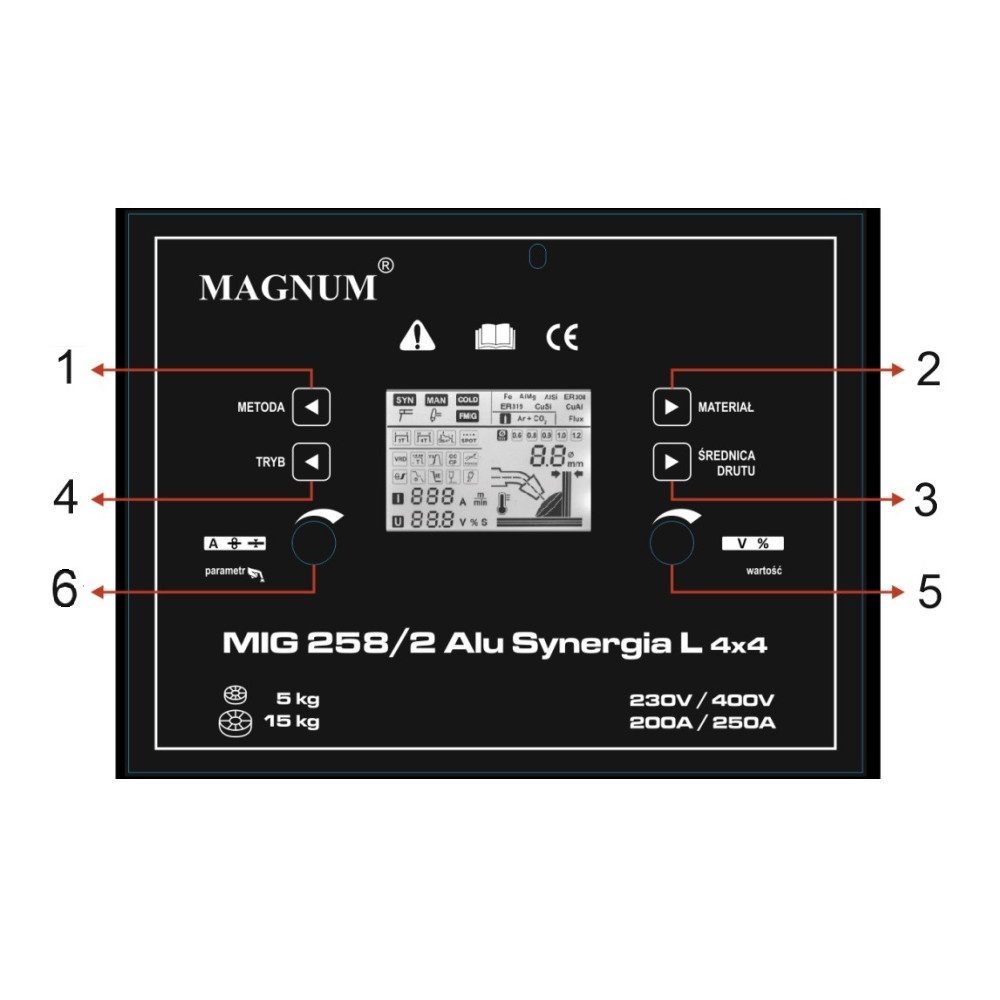 Spawarka Magnum MIG 258/2 Alu Synergia L 4x4 - zestaw - U MI 258/2 ALSY-G - Magnum - 11