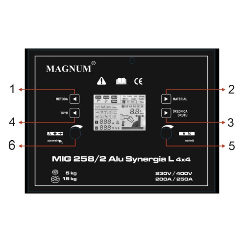 Spawarka Magnum MIG 258/2 Alu Synergia L 4x4 - zestaw - U MI 258/2 ALSY-G - Magnum - 11