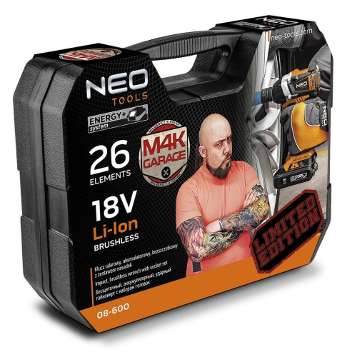 Klucz udarowy akumulatorowy 2x18V  Neo Tools z zestawem nasadek 1/2" - 08-600 - NEO Tools - 3