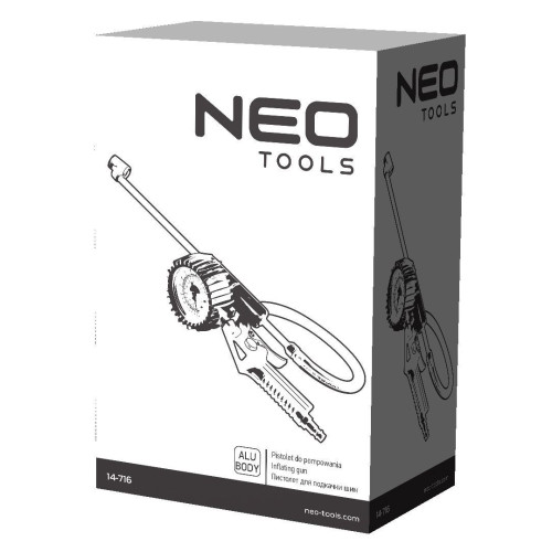 Pistolet do pompowania z przedłużeniem i manometrem 63 mm Neo Tools - 14-716 - NEO Tools - 6