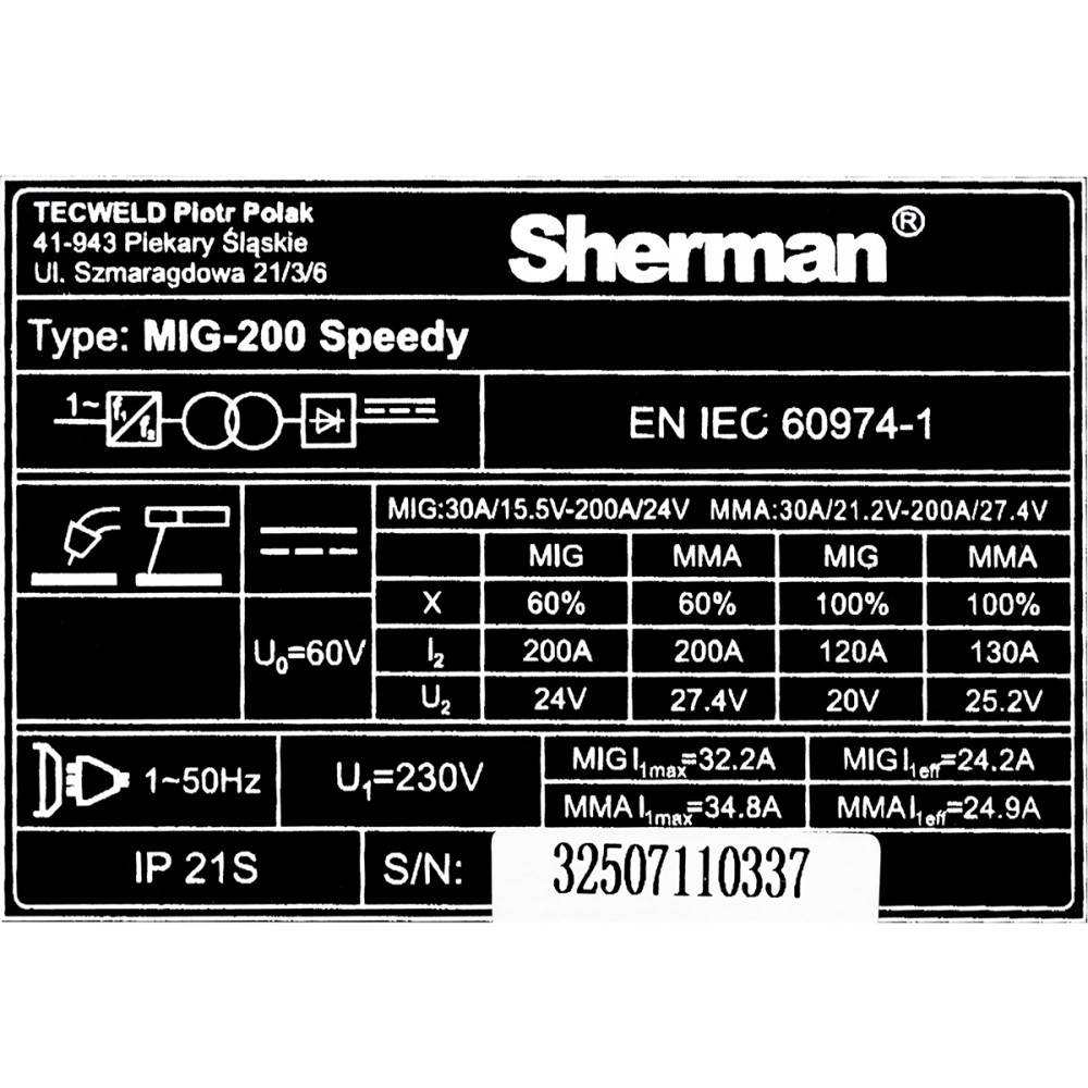 Spawarka Sherman MIG 200 Speedy - zestaw | 7811744
