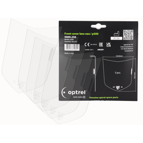 Szybka ochronna zewnętrzna do przyłbic OPTREL p550, p530 / 5000.250 / 5 szt. | 5000.250