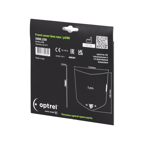 Szybka ochronna zewnętrzna do przyłbic OPTREL p550, p530 / 5000.250 / 5 szt. | 5000.250