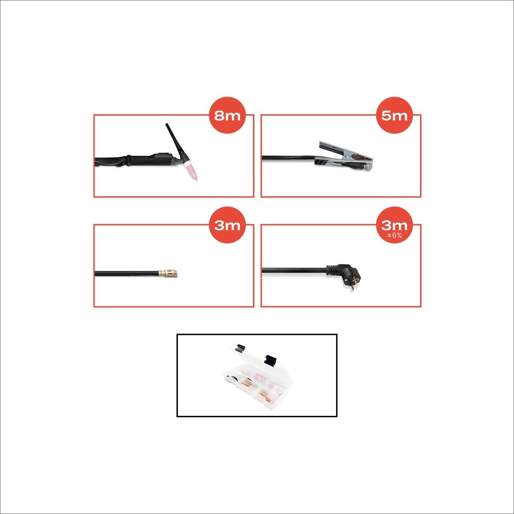 Spawarka Spartus XPro TIG 200P DC - zestaw | XPROTIG200PDC-PAK-170-4