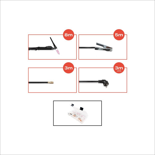 Spawarka Spartus XPro TIG 200P DC - zestaw | XPROTIG200PDC-PAK-170-4