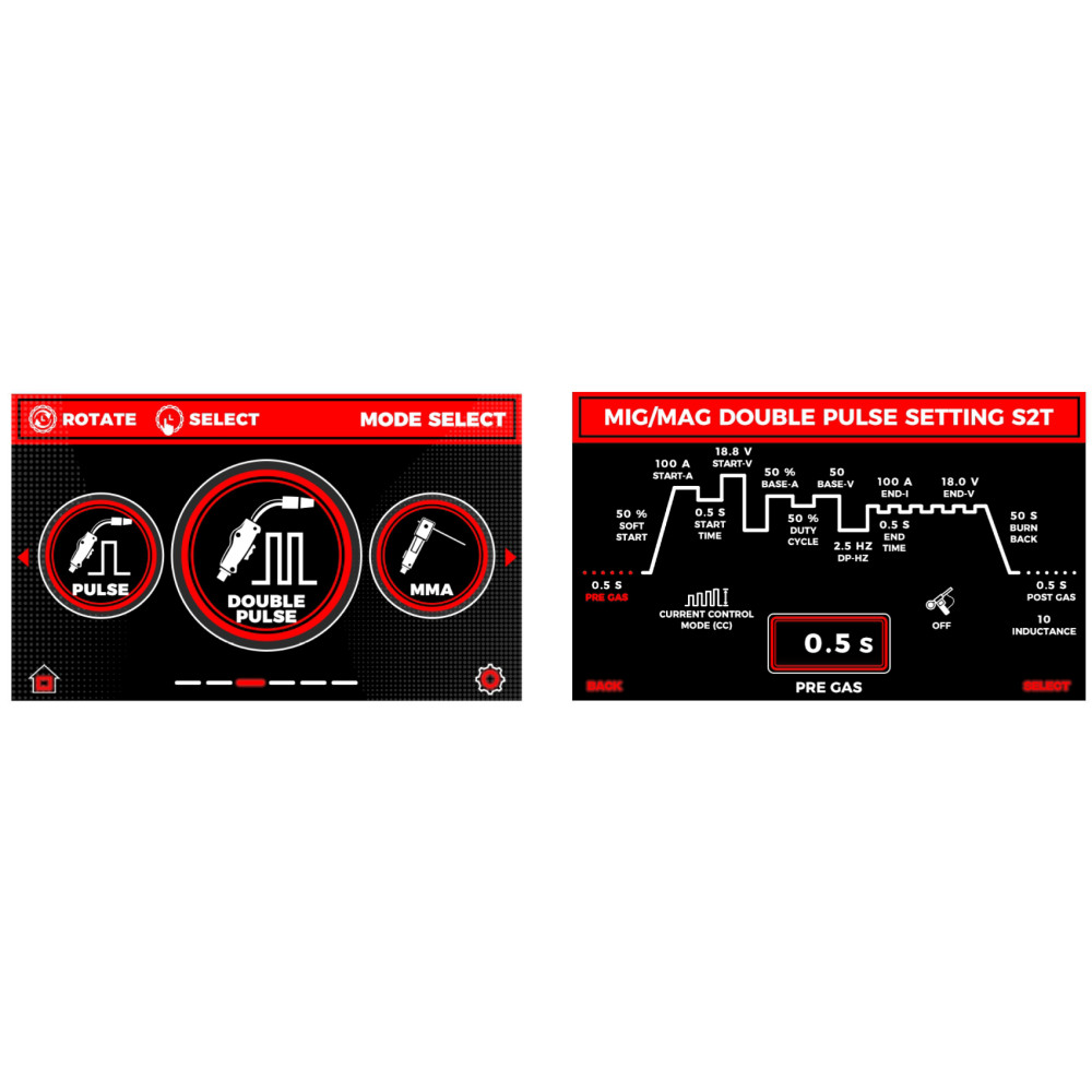 Spawarka Ideal Tecnomig 337 Pulse LCD Black Series 4x4 - zestaw | TMIG337PV2