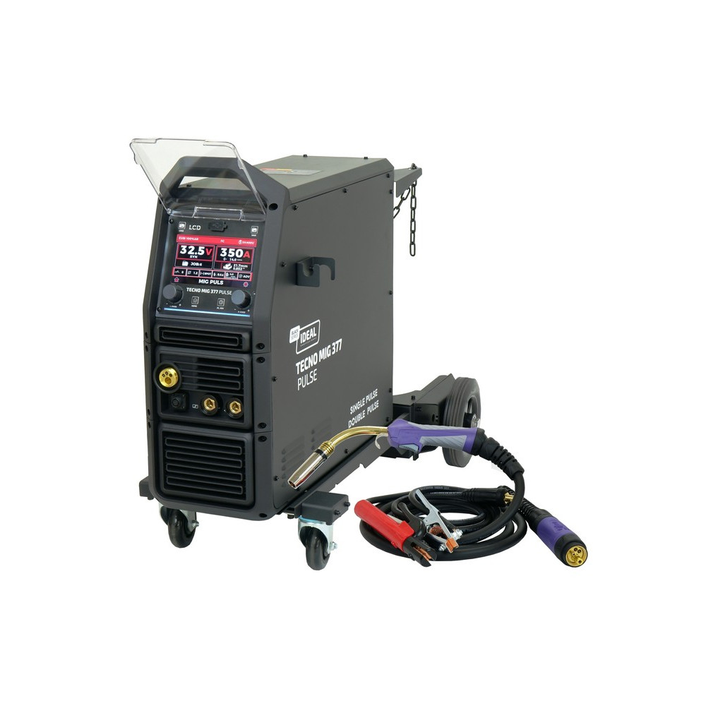 Spawarka Ideal Tecnomig 377 Pulse LCD Black Series 4x4 - zestaw |  TMIG377PT
