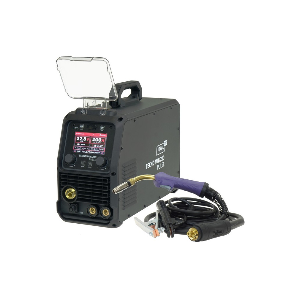 Spawarka Ideal Tecnomig 210 Pulse LCD Black Series 4x4 - zestaw | TMIG210PV2