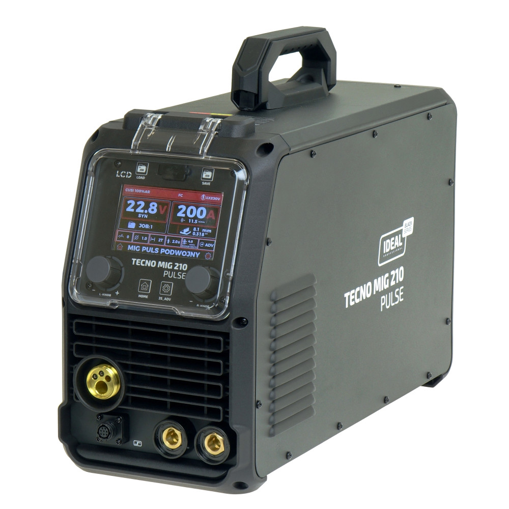 Spawarka Ideal Tecnomig 210 Pulse LCD Black Series 4x4 - zestaw | TMIG210PV2