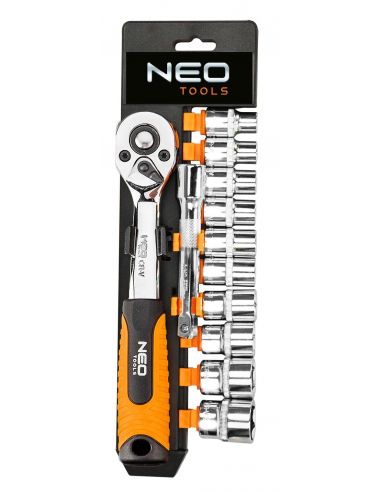 Zestaw kluczy nasadowych 1/2" CrV 12 el. Neo Tools - 08-654 - NEO Tools - 1