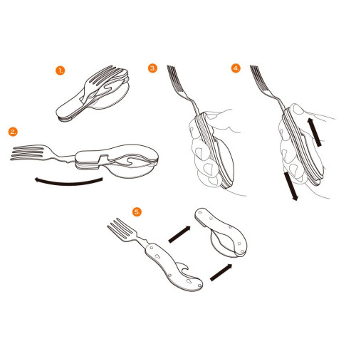 Scyzoryk sztućce turystyczne ze stali nierdzewnej 3 w 1 Neo Tools - 63-027 - NEO Tools - 6