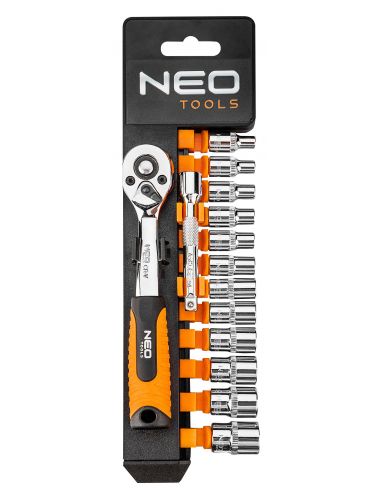 Zestaw kluczy nasadowych 1/4" CrV 14 el. Neo Tools - 08-652 - NEO Tools - 1