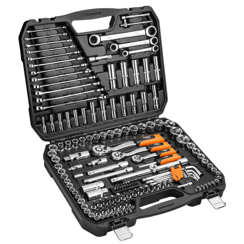 Zestaw kluczy nasadowych 1/2" 3/8" 1/4" 156 el. Neo Tools - 08-668 - NEO Tools - 1