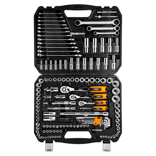 Zestaw kluczy nasadowych 1/2" 3/8" 1/4" 156 el. Neo Tools - 08-668 - NEO Tools - 1 2