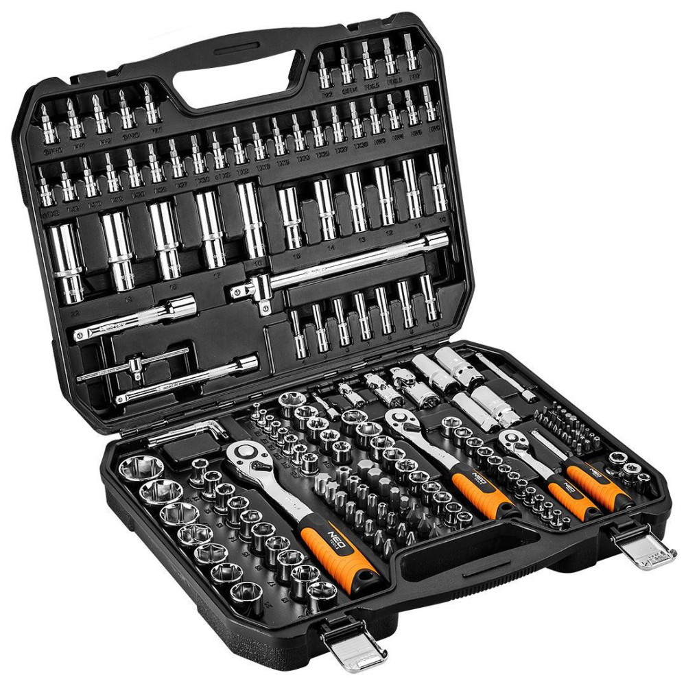 Zestaw kluczy nasadowych 1/2" 3/8" 1/4" 182 el. Neo Tools - 08-680 - NEO Tools - 1