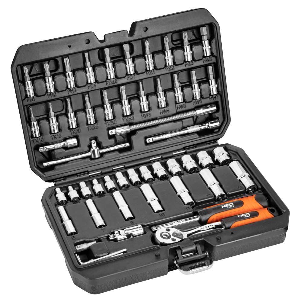 Zestaw kluczy nasadowych 1/4" 53 el. Neo Tools - 08-683 - NEO Tools - 1