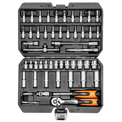 Zestaw kluczy nasadowych 1/4" 53 el. Neo Tools - 08-683 - NEO Tools - 1 2