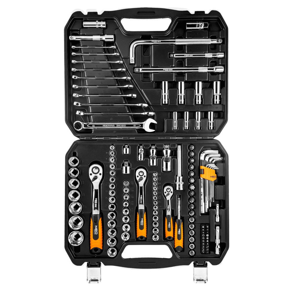 Zestaw kluczy nasadowych 1/2" 3/8" 1/4" 126 el. Neo Tools - 08-667 - NEO Tools - 2