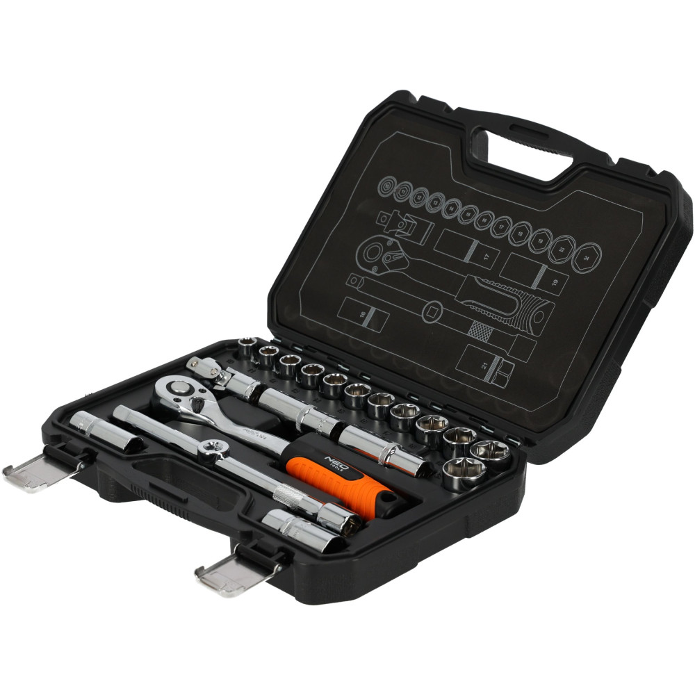 Zestaw kluczy nasadowych 1/2" 20 el. Neo Tools - 08-661 - NEO Tools - 4