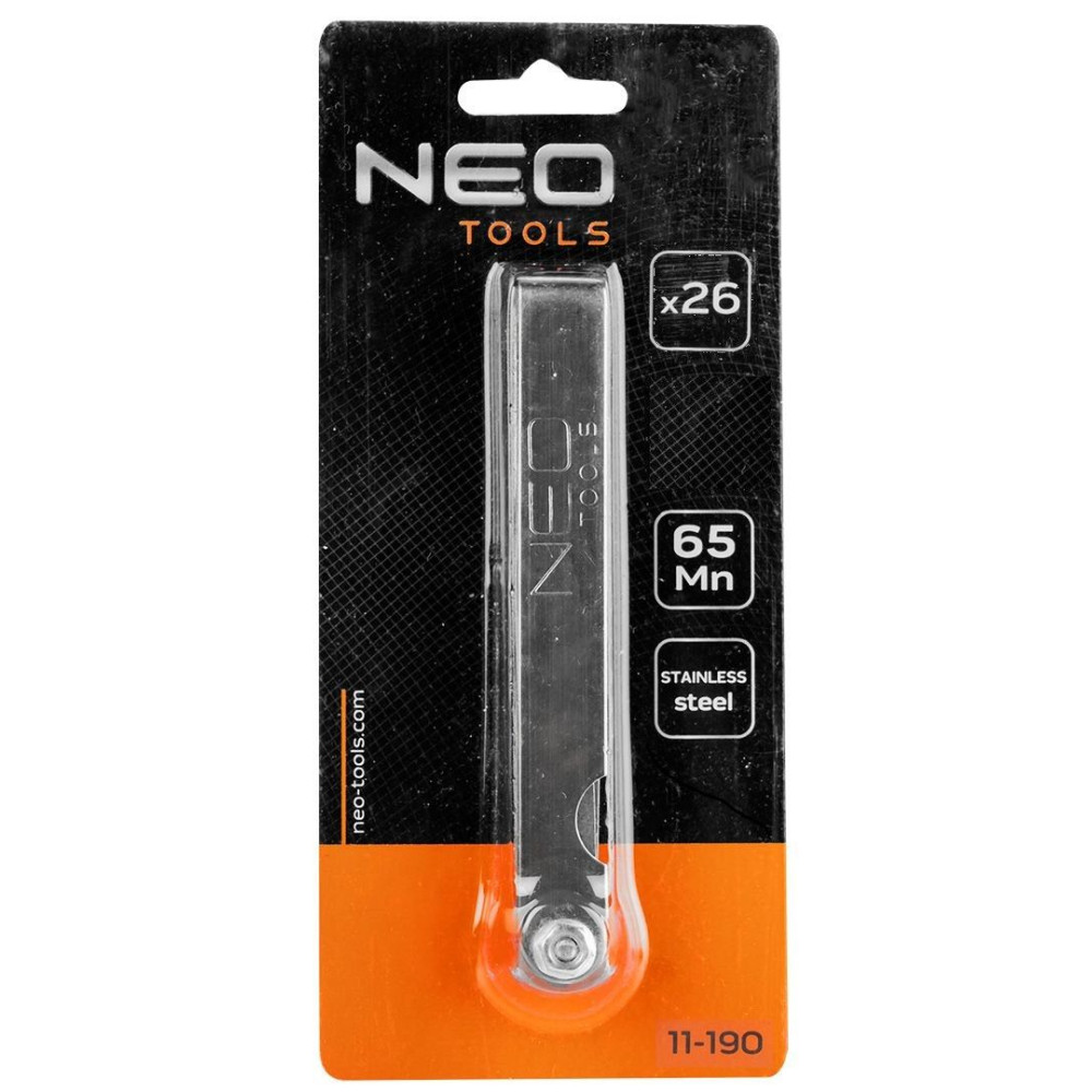 Szczelinomierz listkowy 26 płytek prostych Neo Tools - 11-190 - NEO Tools - 2