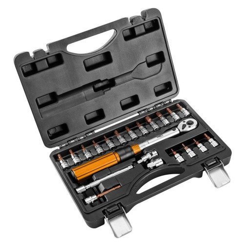 Klucz dynamometryczny 1/4" Neo Tools - zestaw - 08-821 - NEO Tools - 1