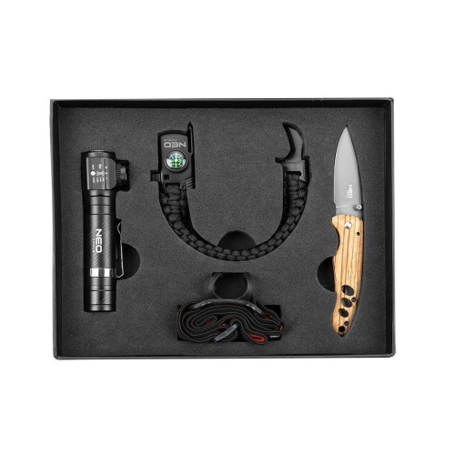Zestaw survivalowy latarka czołowa + nóż + bransoletka Neo Tools - 63-033 - NEO Tools - 1 2