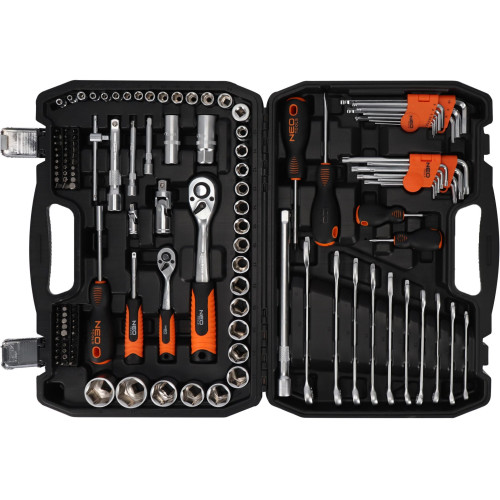 Zestaw kluczy nasadowych 1/2" 1/4" CrV 138 el. Neo Tools - 10-208 - NEO Tools - 3