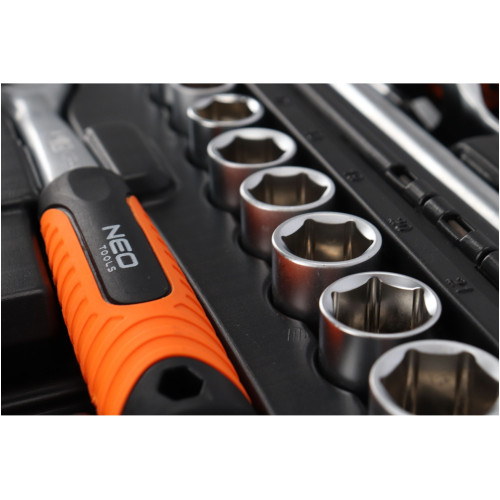 Zestaw kluczy nasadowych 1/2" 1/4" CrV 138 el. Neo Tools - 10-208 - NEO Tools - 7