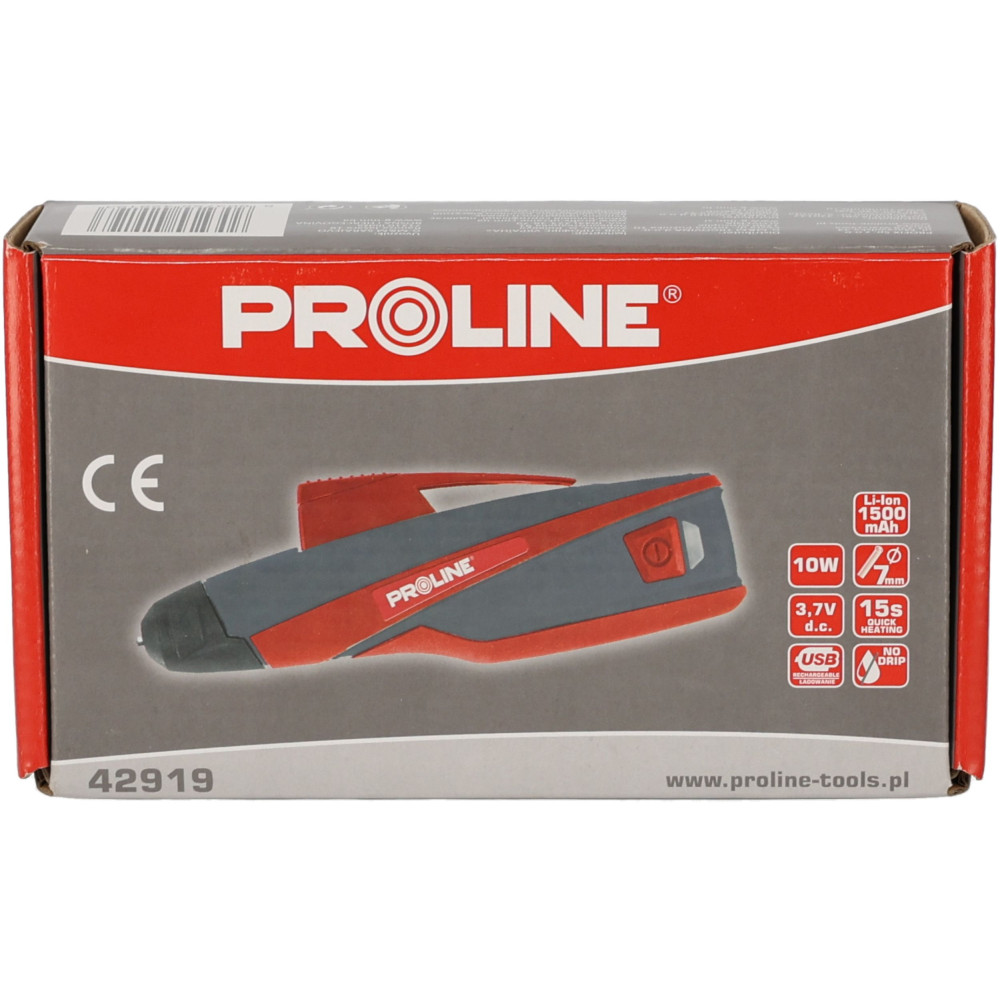 Pistolet klejowy akumulatorowy 10 W / 7 mm USB Proline - 42919 - Proline - 7