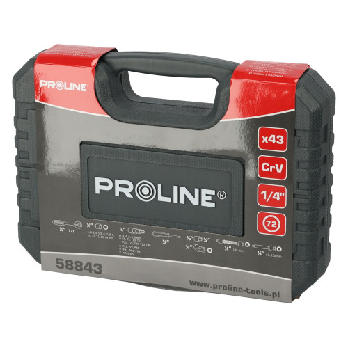 Zestaw kluczy nasadowych 1/4" 43 el. Proline - 58843 - Proline - 9