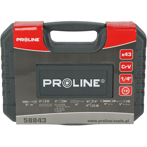 Zestaw kluczy nasadowych 1/4" 43 el. Proline - 58843 - Proline - 10