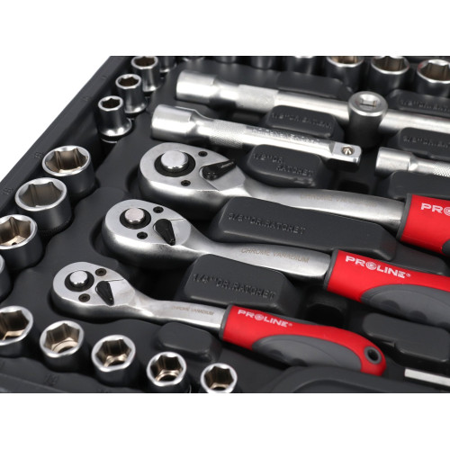 Zestaw kluczy nasadowych 1/4" 1/2" 3/8" 150 el. Proline - 588150 - Proline - 6