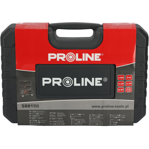 Zestaw kluczy nasadowych 1/4" 1/2" 3/8" 150 el. Proline - 588150 - Proline - 10