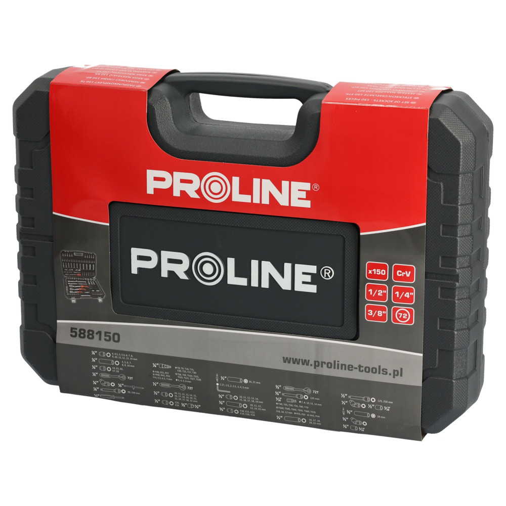 Zestaw kluczy nasadowych 1/4" 1/2" 3/8" 150 el. Proline - 588150 - Proline - 11
