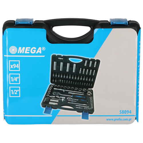 Zestaw kluczy nasadowych 1/4" 1/2"  94 el. Mega - 58094 - Mega - 10