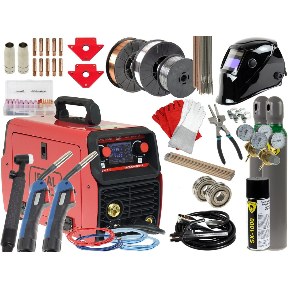Spawarka Ideal Tecnomig 212 LCD Synergic - zestaw - TMIG212LCD-G - Ideal - 1