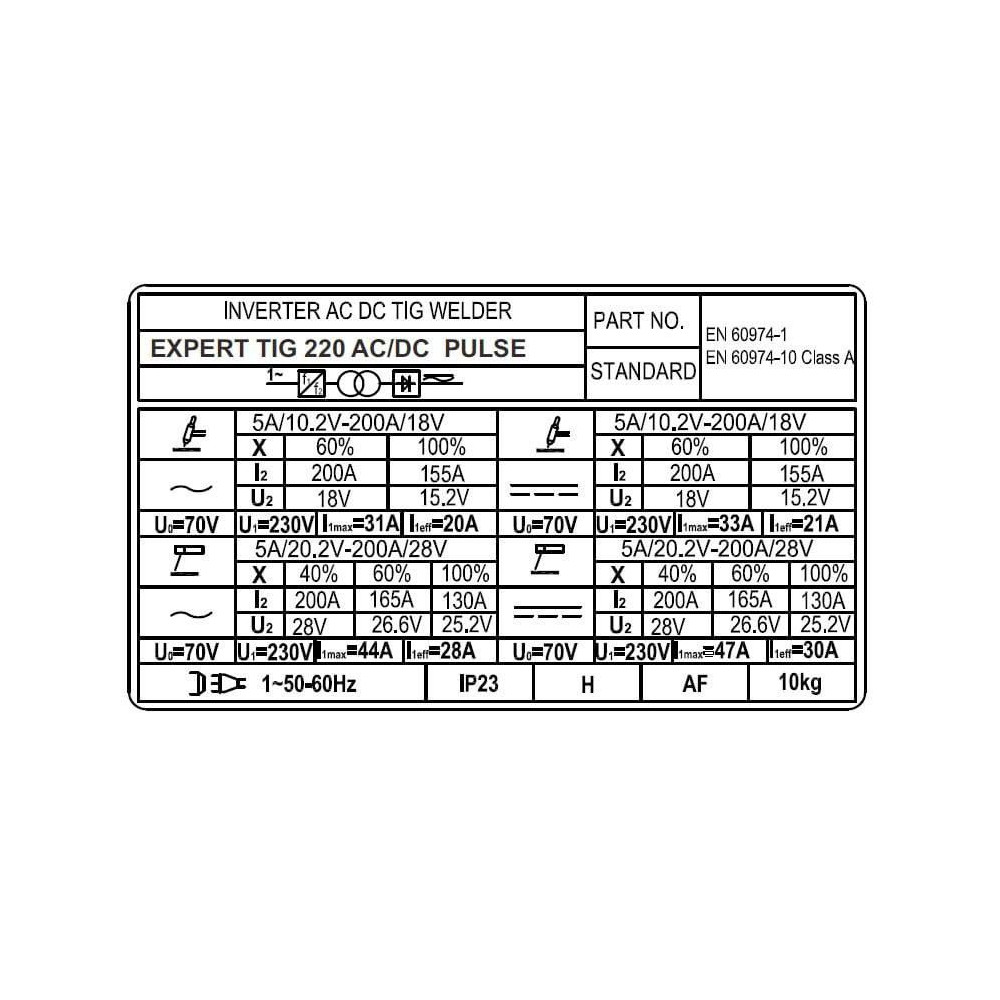 Spawarka Ideal Expert TIG 220 AC/DC Pulse - zestaw - EXTIG220AC-G - Ideal - 10