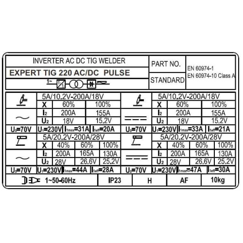 Spawarka Ideal Expert TIG 220 AC/DC Pulse - zestaw - EXTIG220AC-G - Ideal - 10