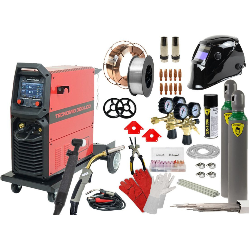 Spawarka Ideal Tecnomig 320 LCD Synergic - zestaw - TMIG320LCD-G - Ideal - 1