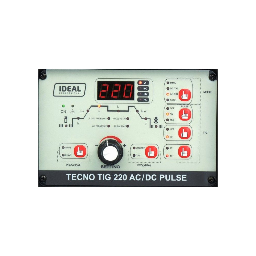 Spawarka Ideal Tecnotig 220 AC/DC Pulse MPX - zestaw - TTIG220ACMPX-G - Ideal - 7